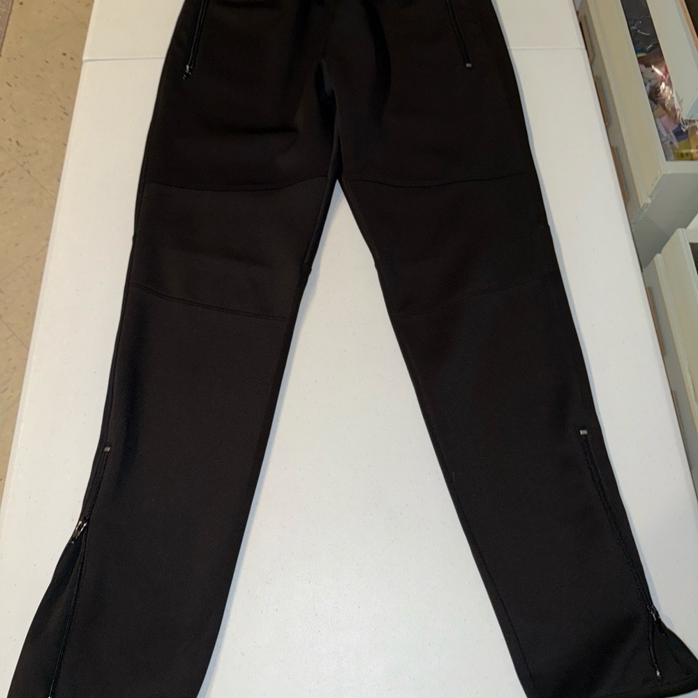 Robins‎ Jean Mens Black Tech Fleece Joggers Zipper Pockets XXL SP9250